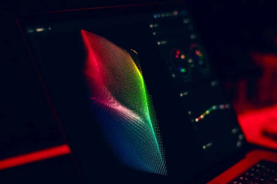 Three-dimensional data visualisation on a laptop screen