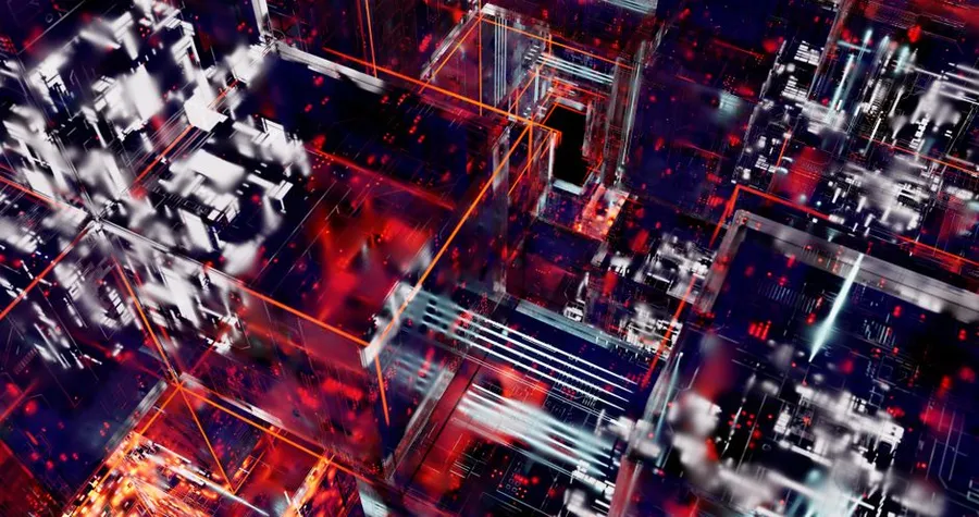 A three-dimensional structure of data and connected nodes